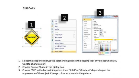 Business Diagram Three Warning Signboards For Danger Safety Presentation Template