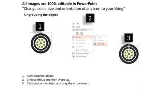 Business Diagram Three Wheels For Business Process Presentation Template