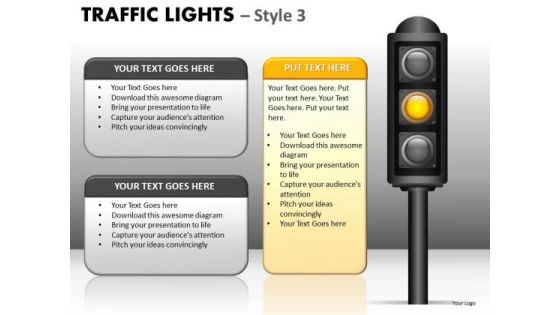 Business Diagram Traffic Lights Style Business Cycle Diagram