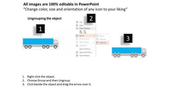 Business Diagram Trucks For Vendor Managed Inventory Presentation Template