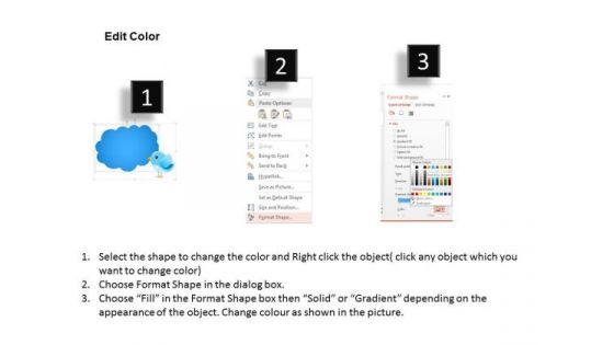 Business Diagram Twitter And Cloud Conversation Presentation Template