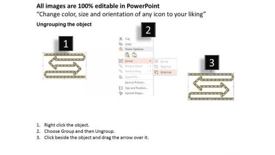 Business Diagram Two Directional Arrow Design Road Diagram Presentation Template