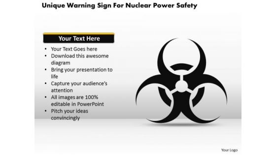 Business Diagram Unique Warning Sign For Nuclear Power Safety Presentation Template