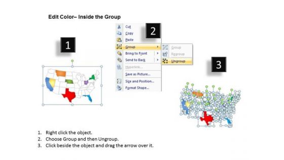 Business Diagram Usa Country Maps Business Cycle Diagram