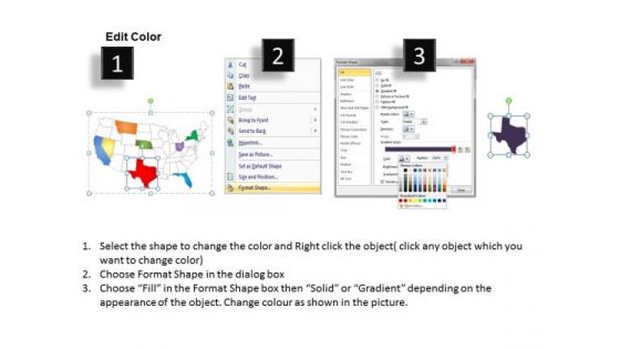 Business Diagram Usa Country Maps Business Cycle Diagram