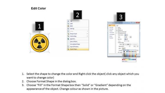 Business Diagram Warning Sign Board For Nuclear Hazard Presentation Template