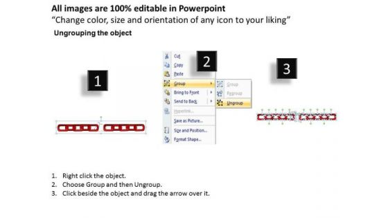 Business Diagram Weak Broken Chains And Links Ropes Marketing Diagram