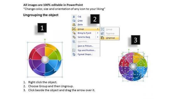 Business Diagram Wheel Rotation Chart 6 Strategic Management
