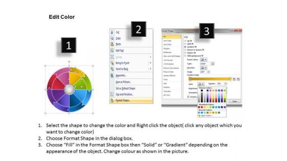 Business Diagram Wheel Rotation Chart 6 Strategic Management