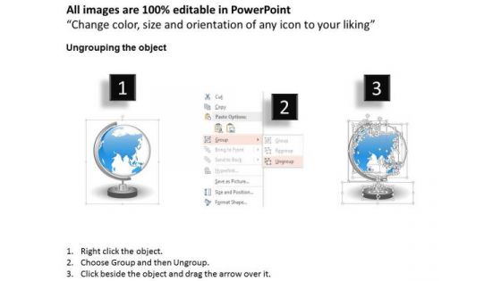 Business Diagram World Globe With Stand Graphic Presentation Template