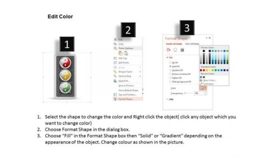Business Diagram Ying Yang Style Traffic Lights Presentation Template