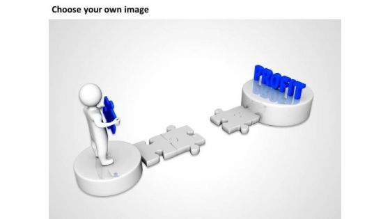 Business Diagrams Templates 3d Man And Puzzle With Profit PowerPoint