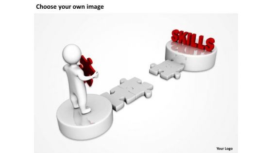 Business Diagrams Templates 3d Man And Puzzle With Skills PowerPoint