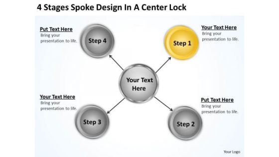 Business Entity Diagram Center Lock PowerPoint Templates Backgrounds For Slides