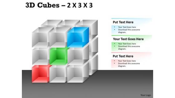 Business Finance Strategy Development 3d Cubes 2x3x3 Strategy Diagram