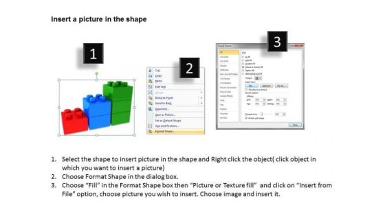 Business Finance Strategy Development 3d Lego Blocks 3 Step Business Cycle Diagram