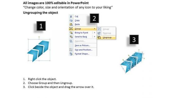 Business Finance Strategy Development 3d Linear Arrow 3 Stages Business Diagram