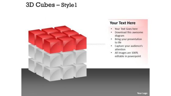 Business Finance Strategy Development 3d Red Cubes Style 1 Ppt Sales Diagram