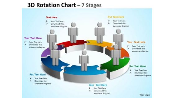 Business Finance Strategy Development 3d Rotation Chart 7 Stages Business Diagram