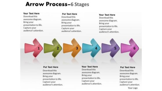 Business Finance Strategy Development Arrow Process 6 Stages Business Diagram
