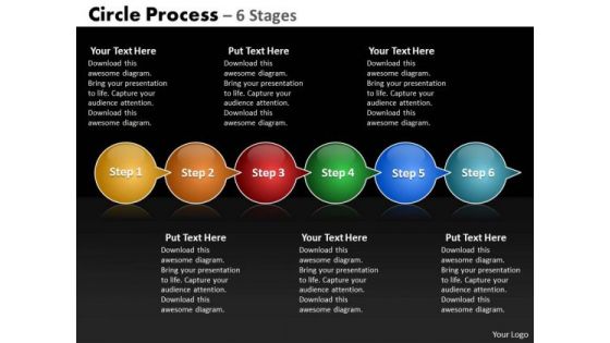 Business Finance Strategy Development Circle Arrow 6 Business Cycle Diagram