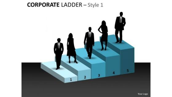 Business Finance Strategy Development Corporate Ladder Style Sales Diagram