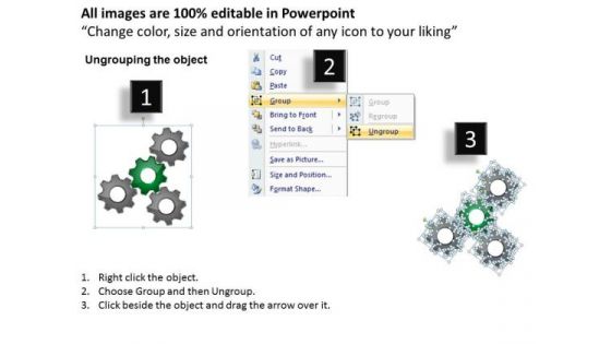 Business Finance Strategy Development Gearwheels Process Sales Diagram