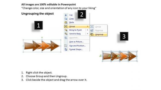 Business Finance Strategy Development Linear Arrow 3 Stages Business Cycle Diagram