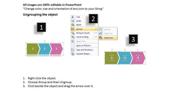 Business Finance Strategy Development Linear Flow 3 Stages Marketing Diagram