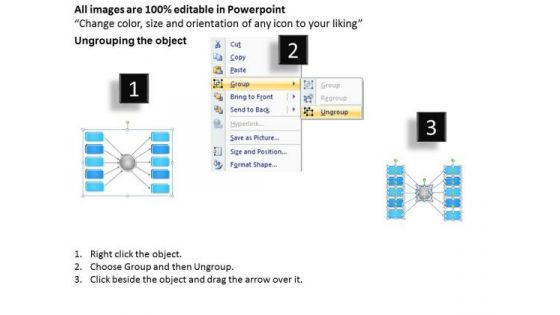 Business Finance Strategy Development Many One Many 5 Stages Sales Diagram