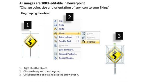 Business Finance Strategy Development Traffic Direction Signs Strategy Diagram