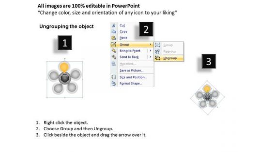 Business Flow Chart 5 Stages Hub And Spoke Circualr Process PowerPoint Templates