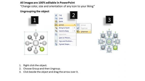 Business Flow Charts Examples 8 Stages Hub And Spoke Banking Process Ppt PowerPoint Templates