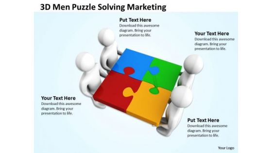 Business Flow Charts Men Puzzle Solving Marketing PowerPoint Templates Ppt Backgrounds For Slides
