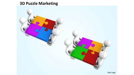 Business Flow Charts Men Puzzle Solving Marketing PowerPoint Templates Ppt Backgrounds For Slides