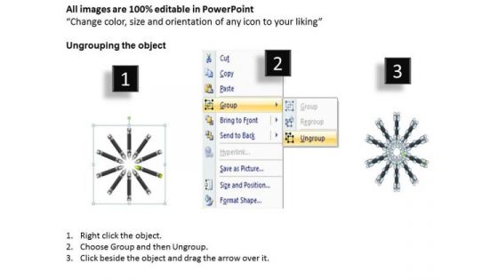Business Flow Diagrams Of Crayons Represent Innovative Concept PowerPoint Slide