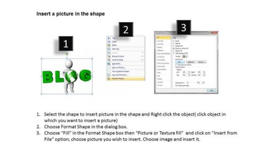 Business Flowchart 3d Man With Blog Discussion PowerPoint Templates