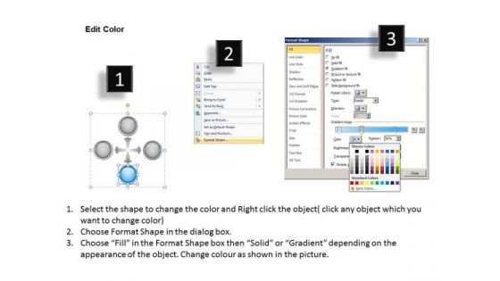 Business Flowchart Examples 4 Stages Marketing Spokes Process PowerPoint Templates