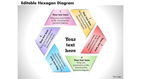 Business Framework Editable Hexagon Diagram PowerPoint Presentation