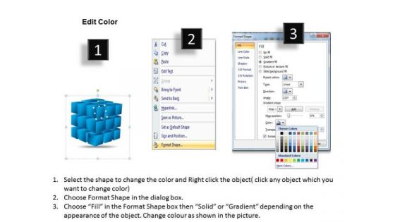 Business Framework Model 3d Blue Cube Perspective Ppt Strategy Diagram