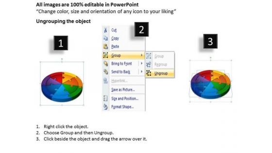 Business Framework Model 3d Circle Puzzle Diagram 7 Stages Marketing Diagram