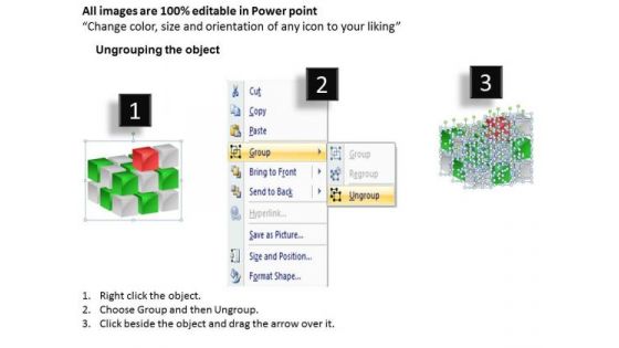 Business Framework Model 3d Cube Building Cube By Cube Marketing Diagram