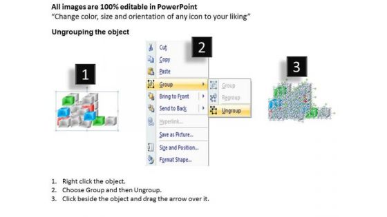 Business Framework Model 3d Cubes Broken Style Mba Models And Frameworks