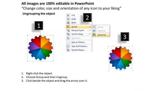 Business Framework Model 3d Gear Process 7 Stages Marketing Diagram