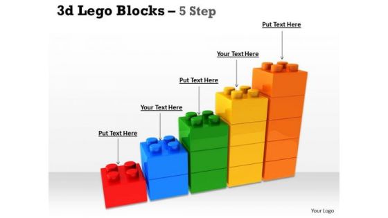 Business Framework Model 3d Lego Blocks 5 Step Business Finance Strategy Development