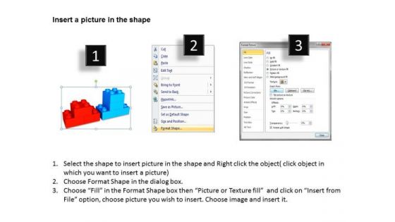 Business Framework Model 3d Lego Blocks Step Process 2 Stages Marketing Diagram