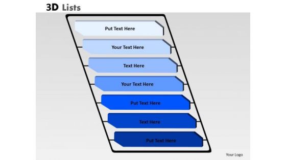 Business Framework Model 3d List Diagram With 7 Stages For Business Sales Diagram