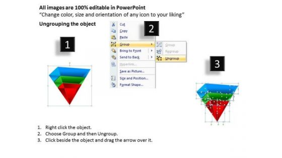 Business Framework Model 3d Pyramid Inverted Design Marketing Diagram