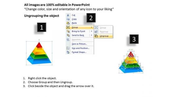 Business Framework Model 3d Pyramid With 5 Stages Consulting Diagram