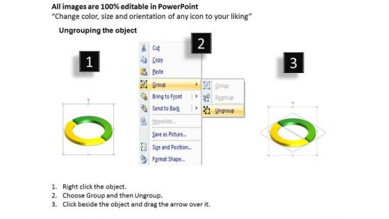 Business Framework Model 3d Ring Process 2 Pieces Consulting Diagram